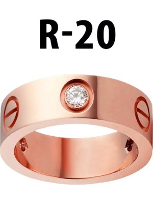 Nkie Jewels Kartier Taşlı Yüzük Rose Renk 20 Numara