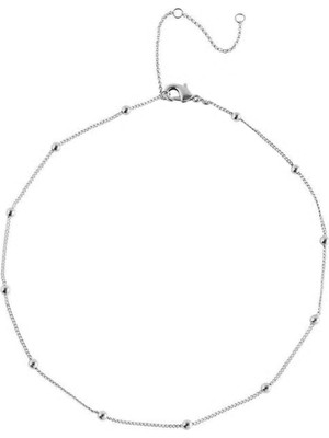 Nkie Jewels Kadın Silver Top  Ball Zincir Kolye Gümüş Renk