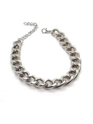 Nkie Jewels Gümüş Kaplama Kalın Zincirli Cadena  Bileklik