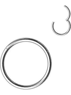 Nkie Jewels Gümüş Renk Paslanmaz Kararmaz Cerrahi Çelik Tam Halka Kıkırdak Tragus Helix Çelik Piercing - 3172