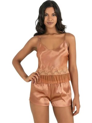 Aria's Closet Arias Closet Bakır Saten Şort Takımı 9209