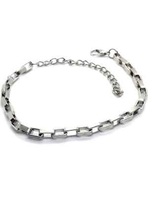 Nkie Jewels Gümüş Kaplama Küp Zincir Bileklik