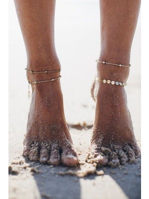 Nkie Jewels Beach Minik Pullu Toplu Zincir Halhal 4'lü Gold