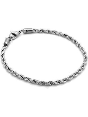 Nkie Jewels Ince Burgulu Erkek Alaşım Bileklik  Gümüş Renk