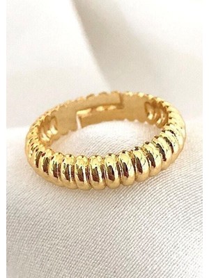 Nkie Jewels Kadın Altın Renk Vintage Burgu Yüzük