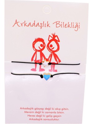 Nkie Jewels Altın Renk Yıldız Kalp  Arkadaş Şans Bilekliği - 2688