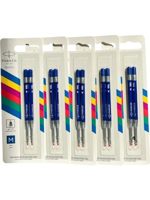 Parker Jel Kalem Refill Plastik Gövde 2'li Blister 5 Adet M Uç Mavi