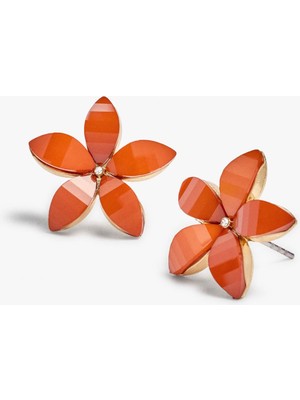 Parfois Çiçek Motifli Resin Küpe