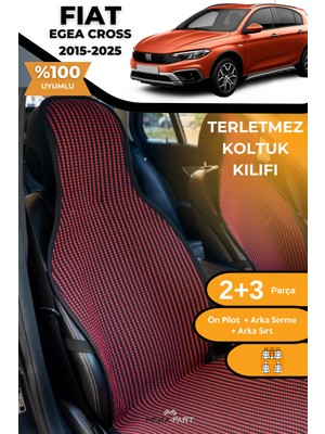 Yumuşak Pamuklu Oto Koltuk Kılıf Seti 5'li Kırmızı Siyah Uyumluluk