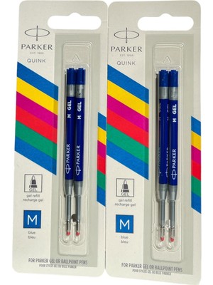 Parker Jel Kalem Refill Plastik Gövde 2'li Blister 2 Adet M Uç Mavi
