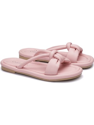 Nstil Günlük Kadın Puf Terlik Yumuşak Taban Hafif Esnek Pofuduk Kurdeleli Yazlık Rahat Sandalet 026