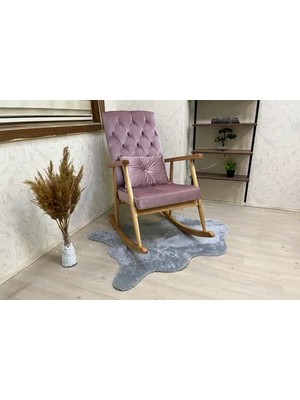 Vivense Trend Sallanan Sandalye, Pembe, Ahşap, Naturel Ayak