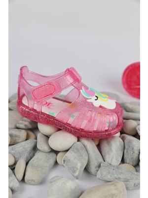 19 - 25 Numara Kız Çocuk Fuşya Igor Tobby Gloss Unicorn Sandalet