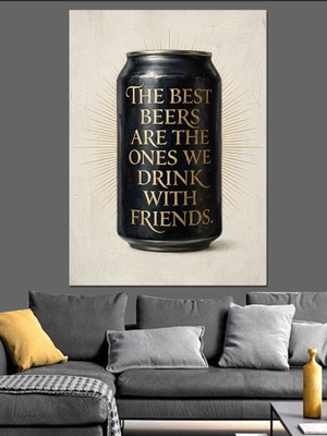 Tablomega The Best Beers Siyah Kutu Dekoratif Kanvas - Mdf Ahşap Tablo