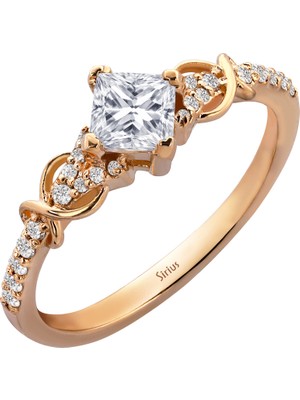 Sirius Pırlanta ve Prenses Kesim Beyaz Topaz Eternella Yüzük 0447R0106