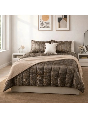 Luna Bueno Glory Dark Brown Çift Kişilik Yatak Örtüsü