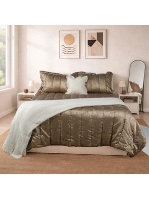 Luna Bueno Glory Champagne Çift Kişilik Yatak Örtüsü