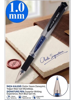 Artlantis Imza Kalemi 1 Adet Uniball Gel Impact 1.0 mm Roller Pilot Kalem UM-153S Roller Uçlu Likit Mürekkepli Pilot Kalem