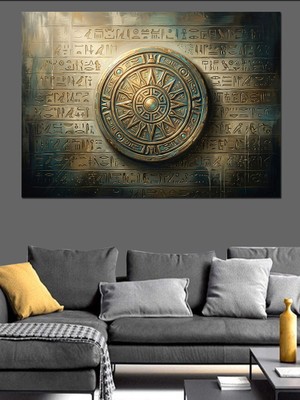 Tablomega Antik Para ve Mistik Sembol Dekoratif Kanvas - Mdf Ahşap Tablo