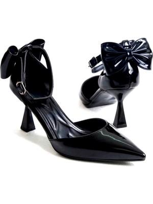 v.s.h velvet Kadın Fiyonklu🎀 Abiye Rugan Topuklu 7cm Şık Ayakkabı