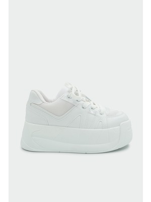 Laminta Dorty Yüksek Taban Kadın Beyaz Spor Ayakkabı