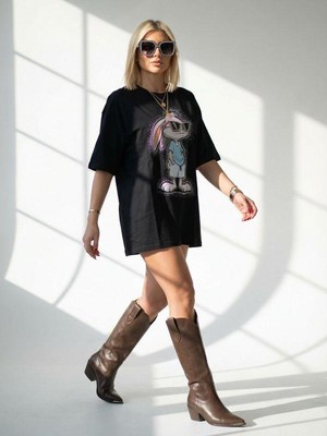 Mint 7455 Bunny Tişört Siyah