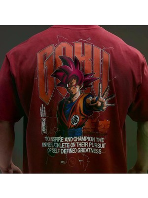 Vanquish Dbs Goku Red Oversized T Shirt