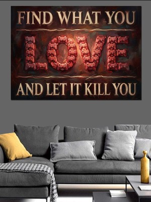 Artmeg Motivasyonel Love Yazılı Modern Tabela Dekoratif Kanvas - Mdf Ahşap Tablo