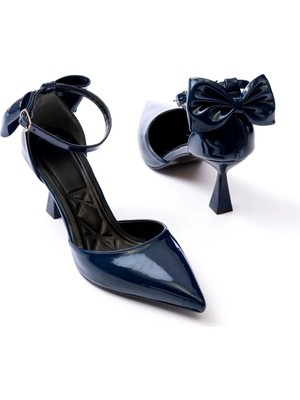 v.s.h velvet Kadın Fiyonklu🎀 Abiye Rugan Topuklu 7cm Şık Ayakkabı
