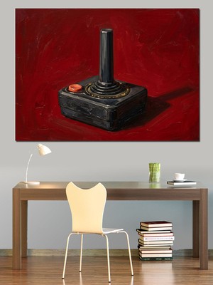 Artmeg Retro Joystick Atari Oyun Konsolu Dekoratif Kanvas - Mdf Ahşap Tablo