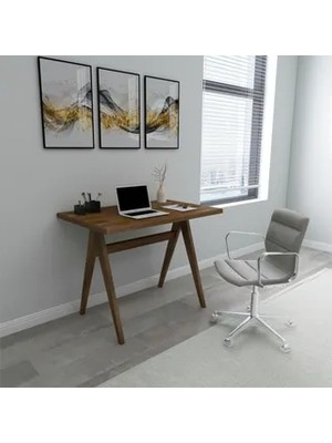 Vivense Tova Doğal Ahşap Masif Çalışma Masası, Ceviz, 90X60 cm