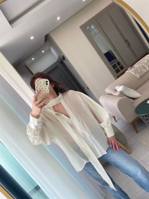 Filiz Butik Fular Yaka Şifon Bluz