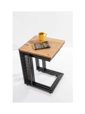 Vivense Valensiya Zigon Sehpa, Üçlü, Atlantik Çam