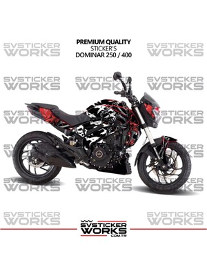 Bajaj Dominar 250 / 400 Kaplama Sticker Death Design Motor Kaplama Modeli Hazır Kit Tüm Modeller Uyumlu