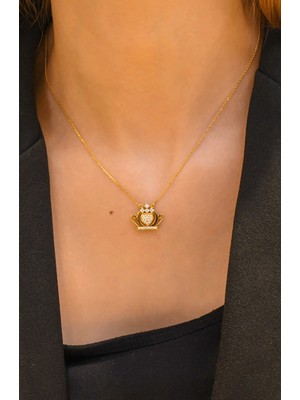 Güneyler Altın Ve Mücevherat Kalpli Kral Tacı Kolye 22 Ayar A039563