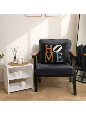 Luna Bueno Home Sweet Home Nakışlı Keten Kırlent