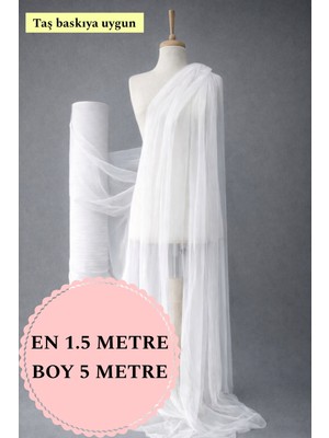 Narin Kumaş Evi Yırtılmaz Hayal Tül Premium Beyaz- Gelinlik, Organizasyon, Düğün, Abiye, Paketleme, Süsleme