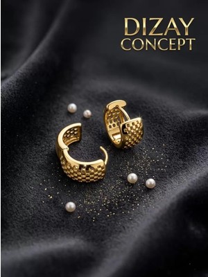 Dizay Concept Xuping Altın Renk Şık Tasarım Bayan Küpe