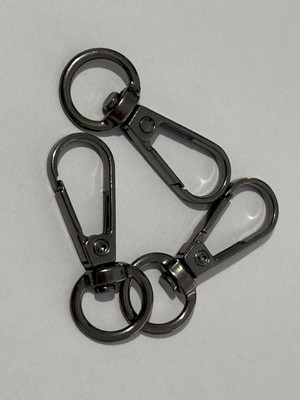 Orhan Çanta 1 cm Yaylı Kanca Nikel (Gümüş) - Metal Çanta ve Cüzdan Askı Klipsi - 20 Adet