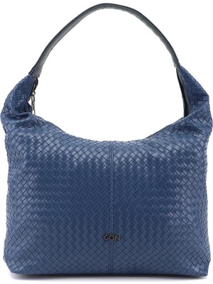 Gönderi(r) Kadın Lacivert  Örgü Baskılı Omuz Çantası