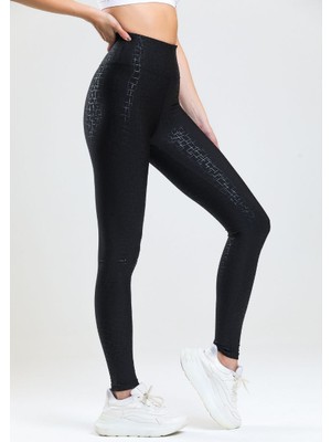 Push-Up Çizgi Desenli Slimfit Tayt