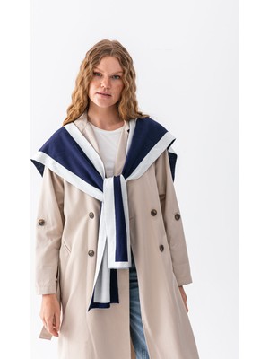 Wega Moda Çift Taraflı Biyeli Patchwork Triko Atkı – Kare Parçalı Unisex Spor Omuz Şalı, Boho Stil Kışlık Atkı