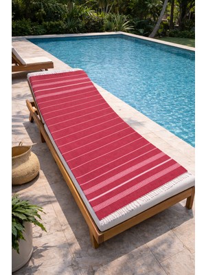 Tekstil Stokları Çizgili %100 Pamuk 90X180 cm Peştemal Plaj Banyo Havlusu