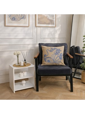 Luna Bueno Maritime Romance Nakışlı Keten Dokulu Kırlent