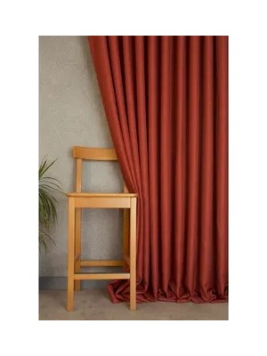 Vivense Fon Perde Keten Kiremit Rengi 1-2 Seyrek Pile 60X260