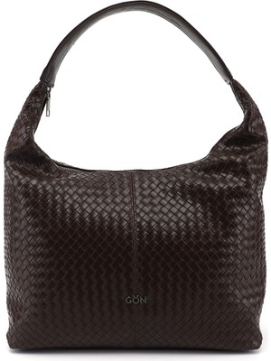 Gönderi(r) Kadın Kahverengi  Örgü Baskılı Omuz Çantası