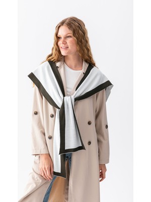 Wega Moda Çift Taraflı Biyeli Patchwork Triko Atkı – Kare Parçalı Unisex Spor Omuz Şalı, Boho Stil Kışlık Atkı