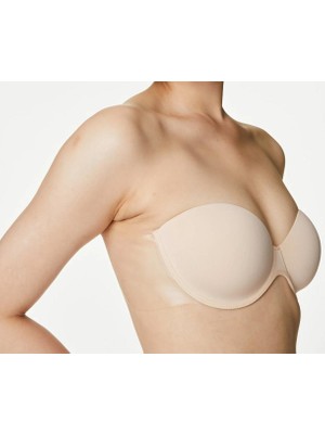 AGM Yandan Yapışkanlı Hayalet Straplez Sütyen , Askısız Sütyen ,push-Up Sütyen,  Destekli Yapışkanlı Straplez Sütyen