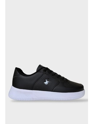 Liger Unisex Airforce Spor Sneaker Ayakkabı Siyah - Beyaz Suni Deri Tabanlı Rahat Kullanım
