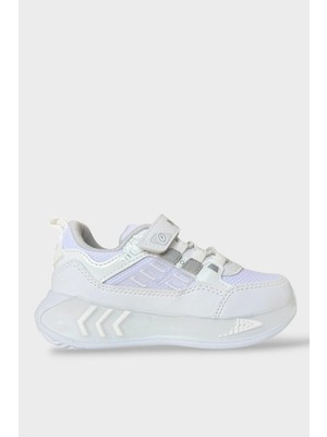 Liger Cırtlı Hafif Anatomik Taban Günlük Sneaker Çocuk Spor Ayakkabı Beyaz